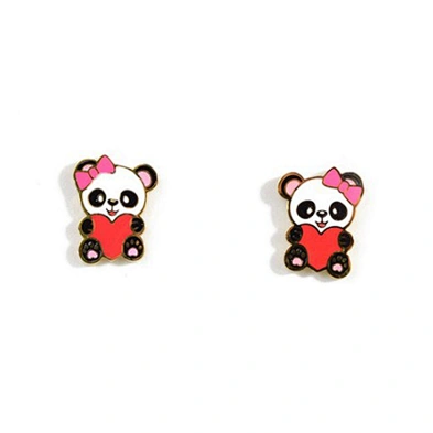 Fashion china stainless steel enamel cute panda shape jewelry set