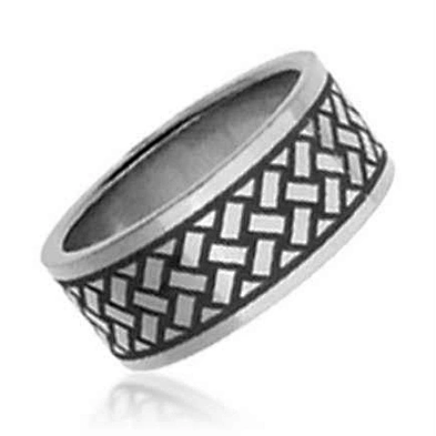 Fashionable cheap black cross & bible stainless steel rings