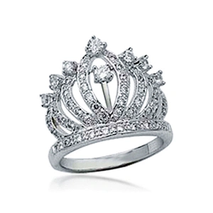New design silver crown shaped vogue jewelry wedding ring