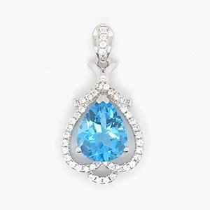Magic Wand Design Heart Shape Pendant Necklace Jewelry , Crystal Magic Rod Sterling Silver Heart Necklace