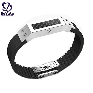 Hot recommend black leather stainless steel magnetic clasps