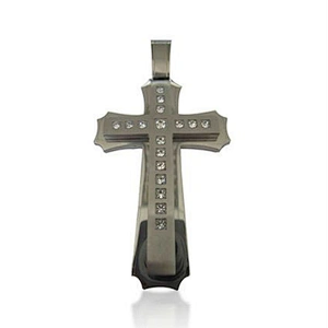New sacred cross modern crucifix glamour stainless steel jewelry religious chandelier necklace pendant