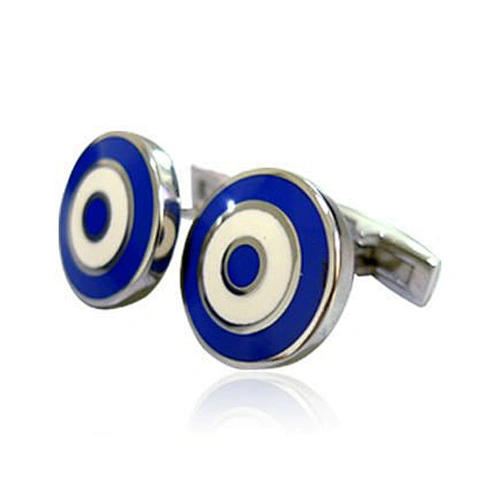 Personality round shape wholesale blue cufflink for men