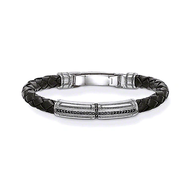 Shiny black leather fashion bracelet hot trend jewelry