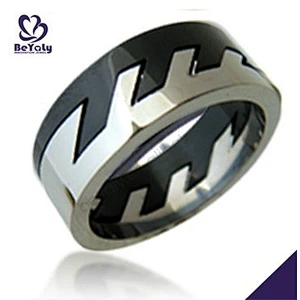 Wholesale zigzag design man's steel titanium ring from china