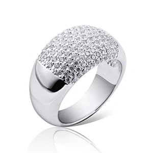 Wholesale fashion wide size silver cz micro pave ring