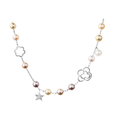 Star and clouds design sterling silver pearl jewelry