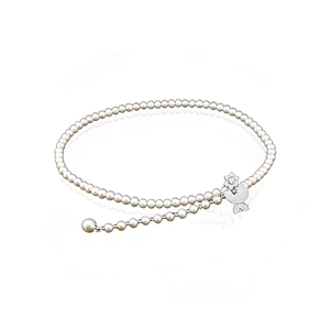Fashion custom silver women beads chain choker necklace pearl pearls jewelry