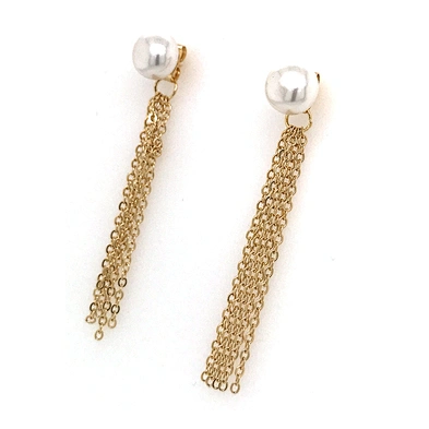 Elegant vintage studs premium pearl multi-tassel earrings two ways to wear silver pin earrings