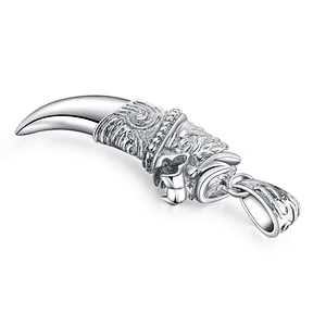 Unique design silver gifts totem design tooth shaped jewelry