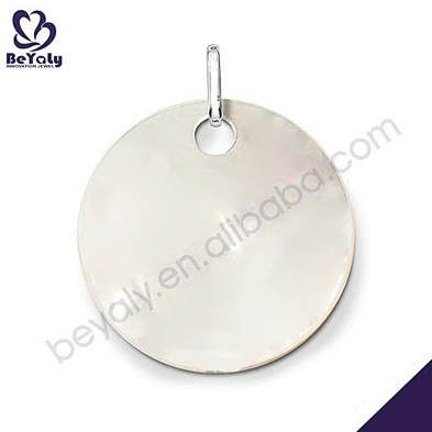 Round design blank silver wholesale simple necklace