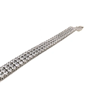 Custom design stainless steel three layered full stone tennis bracelets wholesale
