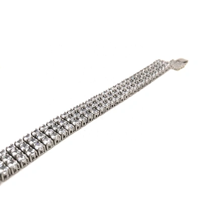 Custom design stainless steel three layered full stone tennis bracelets wholesale