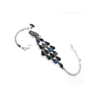Natural crystal stone bead bracelet tibetan bangle