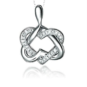 925 silver heart artificial cz infinity symbol necklace