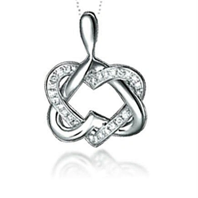 925 silver heart artificial cz infinity symbol necklace