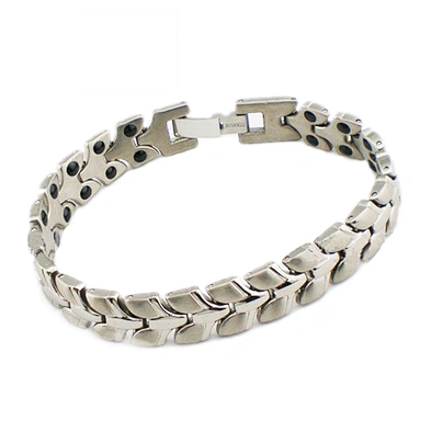 Neat bead buckle stainless steel bracelet with magnetic therapy
