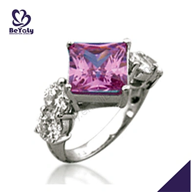 Cheap silver purple stone artificial diamonds rings price in pakistan