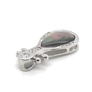 Popular New Pure Silver Chinese Musical Instrument Pipa Shape Elegant Women Shell Pendants