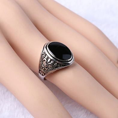 Black wedding thumb zinc alloy ring jewelry under $1 for men