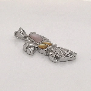 Fashion Platinum Plating Silver Handcrafted Cz Wings Parrot Bird Pendant