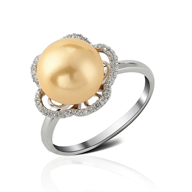Pearl jewelry mounting 925 silver china cz ring