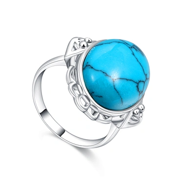 High quality silver blue stone finger ring designs for girls