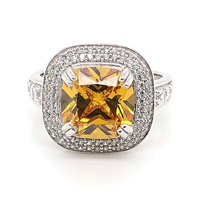 Noble style citrine fashion 925 sterling silver gemstone rings