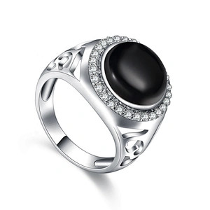 White Gold Italian cz 925 Sterling Silver Ring For Men