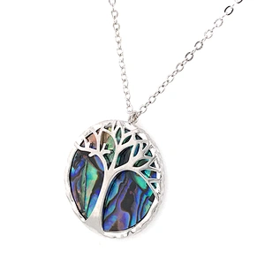 New Design Abalone Shell Necklace Hot Jewelry, Round Tree Of Life Necklace