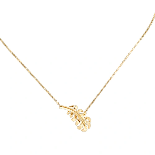 Eco-friendly fern design silver jewelry gold vermeil pendant