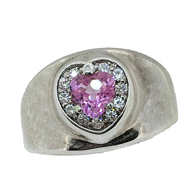 Anniversary pink heart stone 8k diamond engagement ring