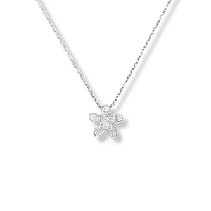 Hollow flower charm latest gold necklace chain model