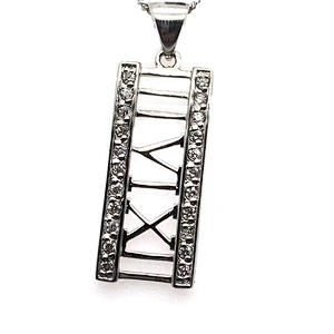 925 Sterling Silver Jewel 360 III VI XII Roman Numerals Jewelry Stone Pendant