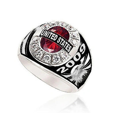 Wholesale brass silver military jewellery mens military ring