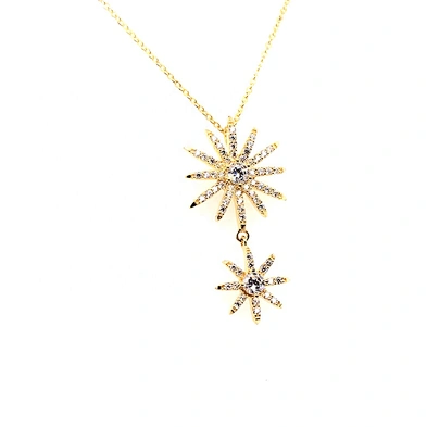 Two Full Cz Star Sun Shape Design Gold Jewellery Made In China Necklace