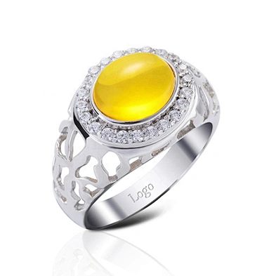 White Gold Italian cz 925 Sterling Silver Ring For Men