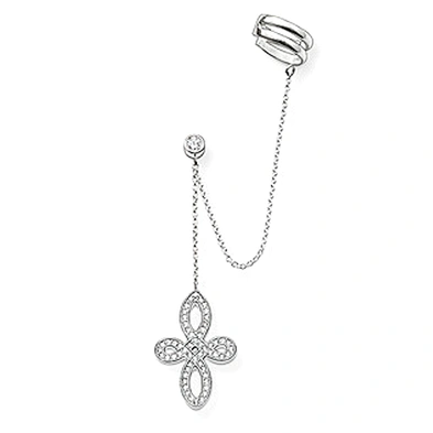 Fancy rose gold handcrafted cross design silver 24k earrings