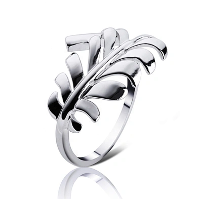 Simple leaf design wholesale sterling silver 925 fashion ring