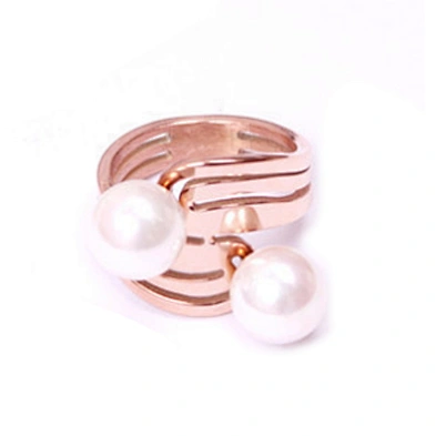 Fashion hollow design gold baroque pearl ring designs
