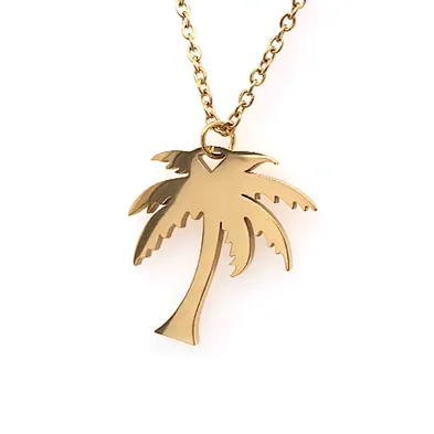 Fashion Jewelry 2020 Gold Plating Stainless Steel Palm Tree Necklace