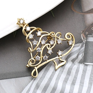 Wholesale double color euro-american christmas tree fashion brooch dress for the party and dinner