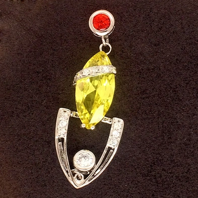 Fashion Silver Yellow Green Natural Crystal Stone Cosmic Series Pendant Jewelry Wholesale