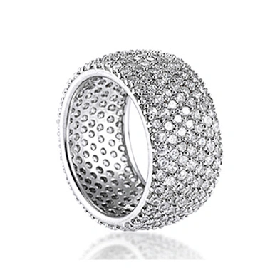 Wholesale wide size women clear cubic zircon paved ring