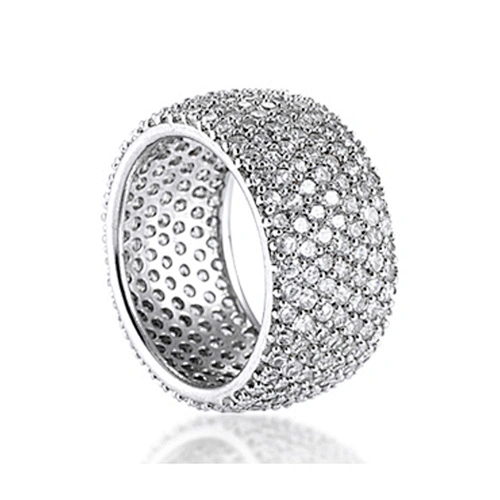 Wholesale wide size women clear cubic zircon paved ring