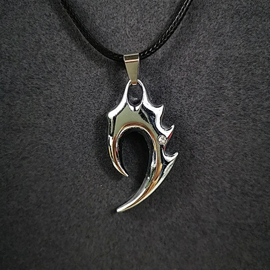 Hot style devil's eye hexagram black leather rope punk necklace