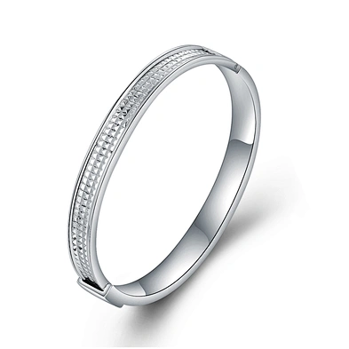 Classic Stainless Steel Square Convex Cut Design Bracelet Unisex