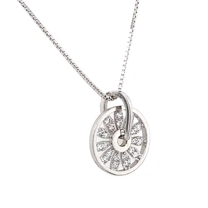 Delicate Zircon Wheel Shape Disc Online Wholesale Mom Necklace Personalized