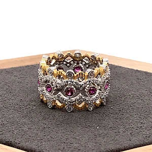 Value 925 silver natural 18k ruby gemstone ring
