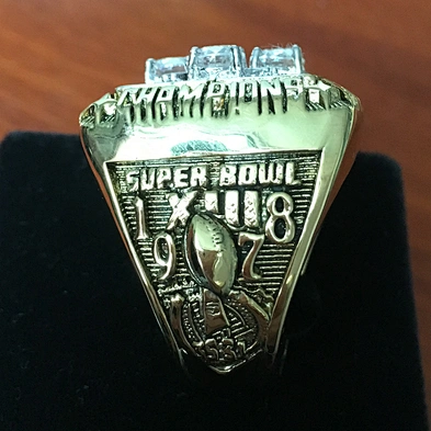 Big size shiny pittsburgh steelers crystal silver rings
